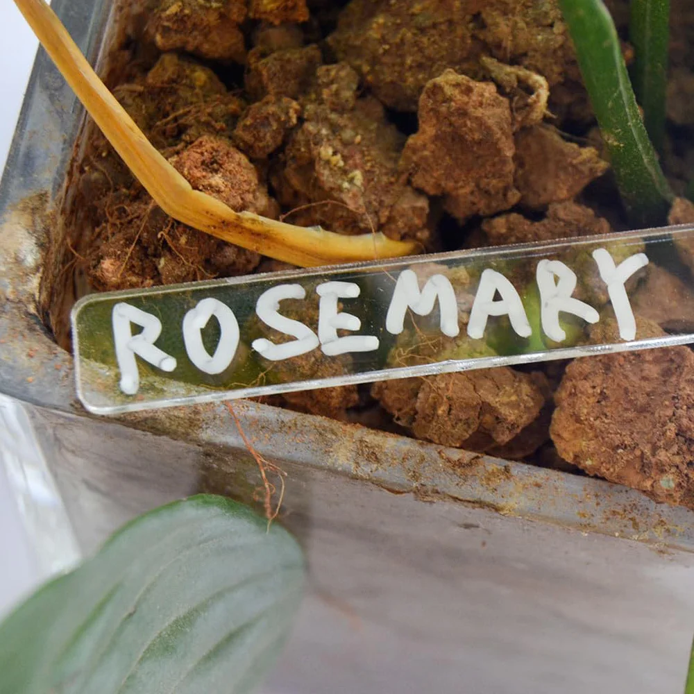 Mooseys Ltd Acrylic Plant Labels – Garden Markers & Tags For Herbs, Vegetables & Flowers (Personalize)